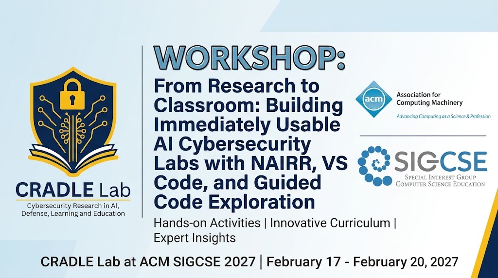 CRADLE Lab's Tutorial Accepted at ACM SIGCSE TS 2027